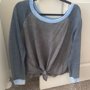 Front tie grey sweatshirt